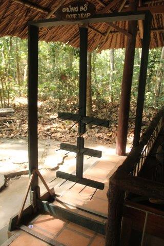 A "door trap" inside a VC village hut